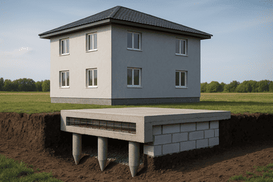 ЖБ сваи для дома из пеноблоков 8×8 м ЖБ сваи для дома из пеноблоков 8×8 м