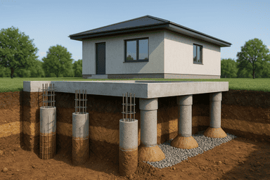Буронабивные сваи для дома 8×10 м Буронабивные сваи для дома 8×10 м