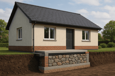 Бутовый цоколь для коттеджа 8×12 м Бутовый цоколь для коттеджа 8×12 м